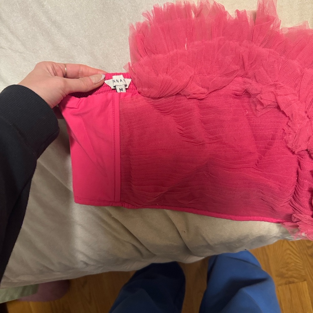 Ranna Gill Pink Ruffled Strapless Top - Picture 7 of 9